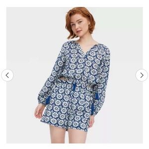 Daisy Floral Side-Tie Beach Pull-On Shorts Navy Blue - Roller Rabbit x Target